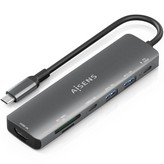 Docking USB Tipo-C Aisens ASUC-7P026-GR/ 1xHDMI 4K/ 2xUSB/ 1xUSB Tipo-C / 1xUSB Tipo-C PD/ 1xLector Tarjetas/ Gris