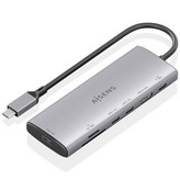 Docking USB Tipo-C Aisens ASUC-7P031-GR/ 1xHDMI 4K/ 1xUSB/ 2xUSB Tipo-C/ 1xLector Tarjetas/ 1xUSB Tipo-C PD/ Gris