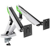 Soporte de Mesa Gaming con Contrapeso para 2 Monitores Aisens DT38TSR-345/ Giratorio/ Inclinable/ hasta 16kg