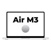 Apple Macbook Air 15' / M3 8-Core CPU/ 8Gb/ 256Gb SSD/ 10-Core GPU/ Plata