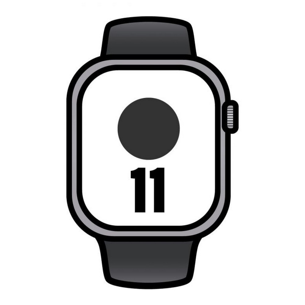 Apple Watch Series 11/ GPS/ 42mm/ Gris Espacial/ Correa Deportiva Negra (S/M)