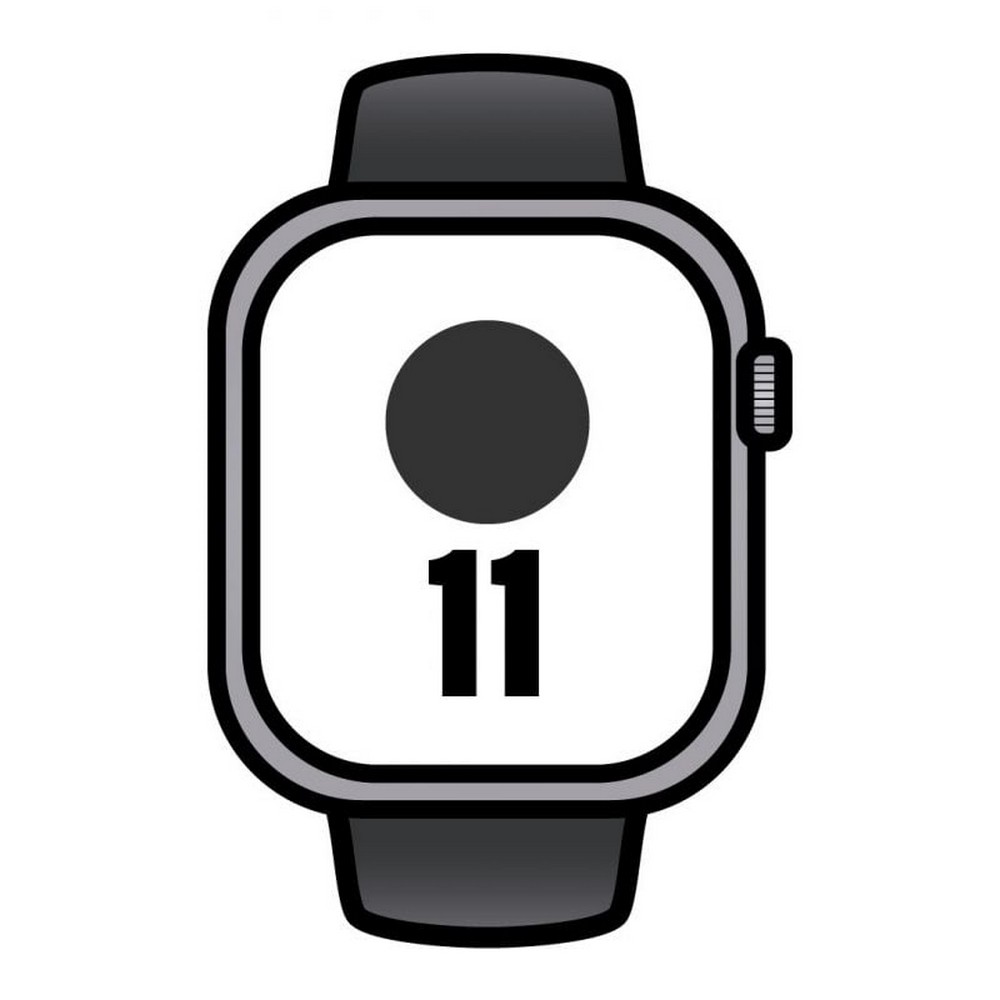 Apple Watch Series 11/ GPS/ 46mm/ Gris Espacial/ Correa Deportiva Negra (S/M)