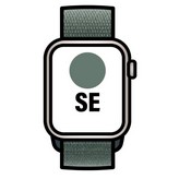 Apple Watch SE/ GPS/ 40mm/ Caja de Aluminio Blanco Estrella/ Correa Loop Deportiva Verde Lago