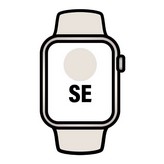 Apple Watch SE/ GPS/ 44mm/ Caja de Aluminio Blanco Estrella/ Correa Deportiva Blanco Estrella M/L