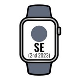 Apple Watch SE 2 Gen 2023/ GPS/ 44mm/ Caja de Aluminio Plata/ Correa Deportiva Azul Tempestad M/L