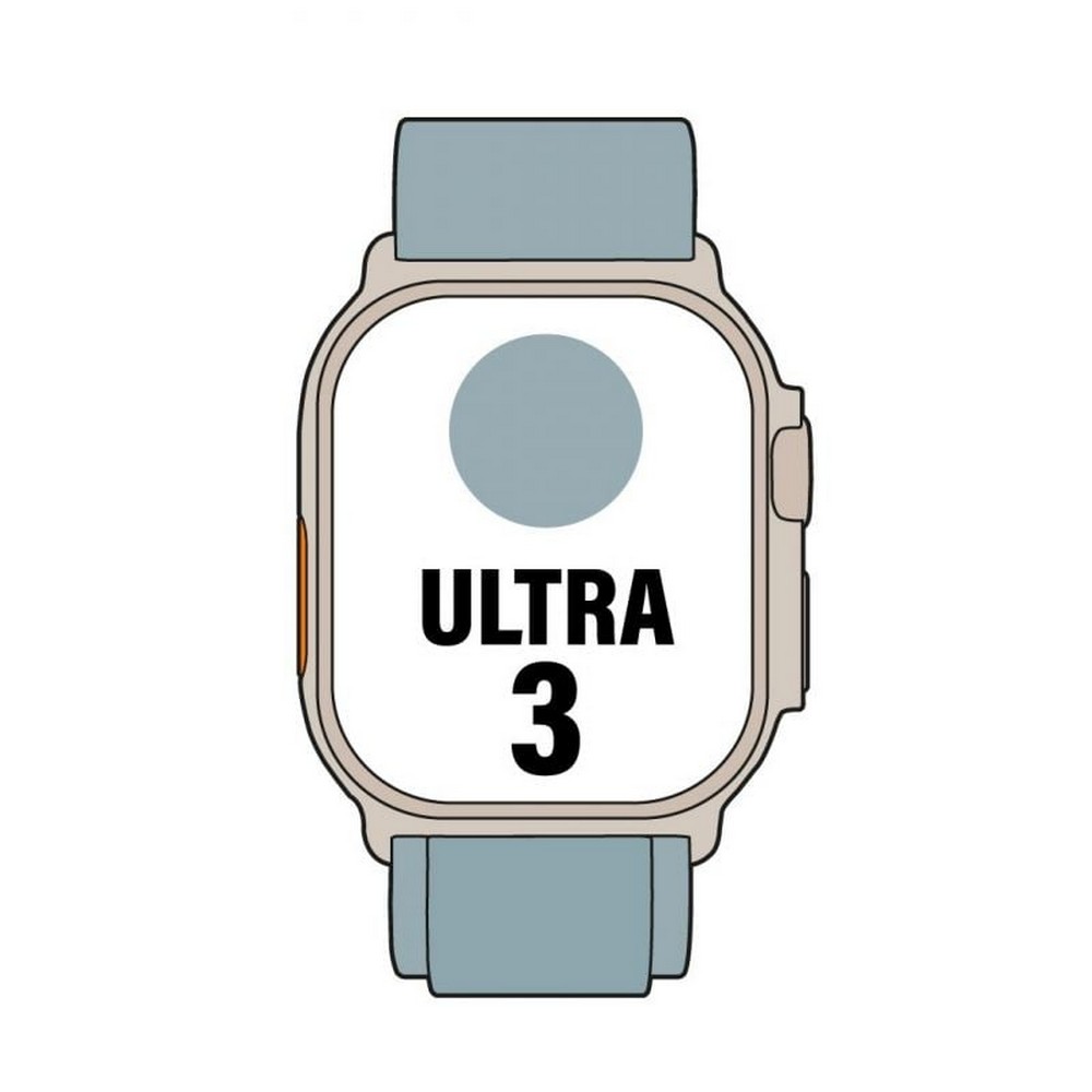 Apple Watch Ultra 3/ GPS/ Cellular/ 49mm/ Caja de Titanio Natural/ Correa Loop Alpine Azul Claro L