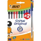 Bolígrafos de Tinta de Aceite Bic Cristal Original 516355/ 10 unidades/ Colores Surtidos