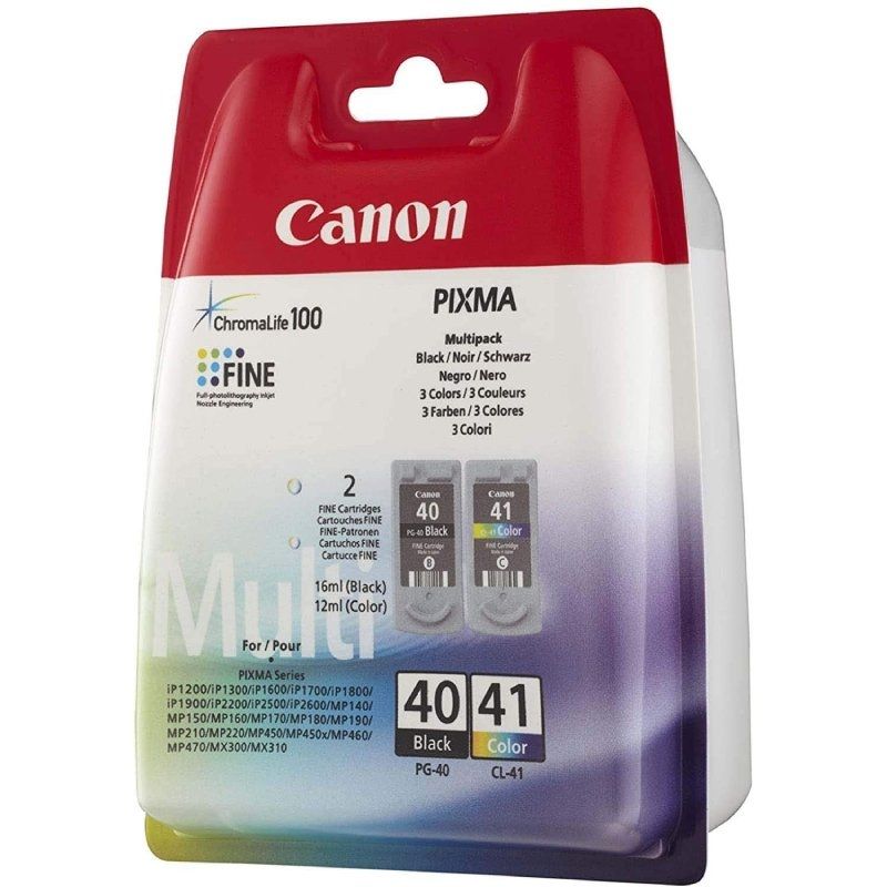 Cartucho de Tinta Original Canon PG-40 + CL-41 Multipack/ Negro/ Tricolor