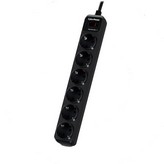 Regleta con interruptor Cyberpower B0620SC0-DE/ 6 Tomas de corriente/ Cable 1.8m/ Negra