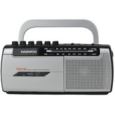 Radio Cassete Daewoo DW1107/ con Cable/ a Pilas/ Negra y Plateada
