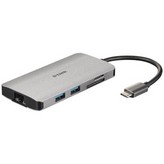 Docking USB Tipo-C D-Link DUB-M810/ 3xUSB/ 1xUSB Tipo-C/ 1xThunderbolt/ 1xHDMI/ 1xRJ45/ 1xLector tarjetas/ Gris