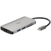 Docking USB Tipo-C D-Link DUB-M810/ 3xUSB/ 1xUSB Tipo-C/ 1xThunderbolt/ 1xHDMI/ 1xRJ45/ 1xLector tarjetas/ Gris