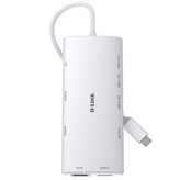 Docking USB Tipo-C D-Link DUP-A01/ 1xUSB/ 2xUSB Tipo-C/ 2xHDMI 4K/ 1xRJ45/ 1xLector de Tarjetas/ 1xUSB Tipo-C PD/ Blanco