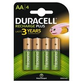 Pack de 4 Pilas AA Duracell HR6-B/ 1.2V/ Recargables