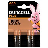 Pack de 4 Pilas AAA Duracell Plus LR03/ 1.5V/ Alcalinas