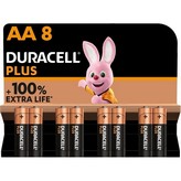 Pack de 8 Pilas AA Duracell Plus Extra Life LR6-MN1500AA8/ 1.5V/ Alcalinas