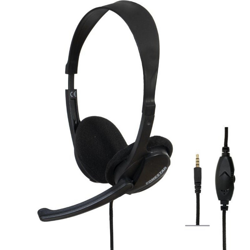 Auriculares Fonestar HOME-35 con Micrófono/ Jack 3.5/ Negros