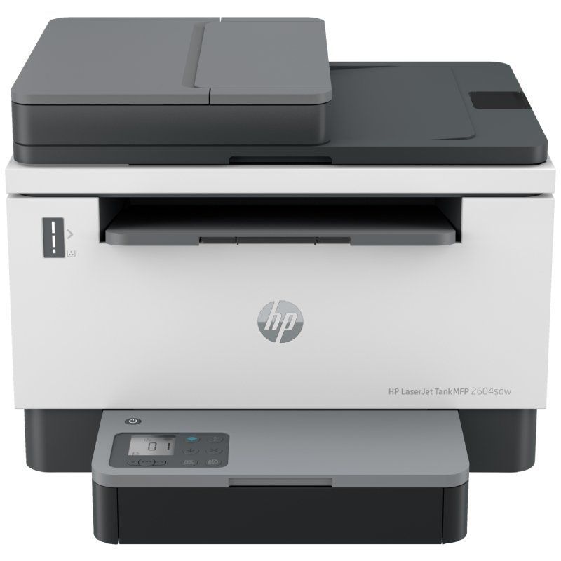 Multifunción Recargable Láser Monocromo HP Laserjet Tank 2604SDW/ WiFi/ Dúplex/ ADF/ Blanca y Negra - Ítem