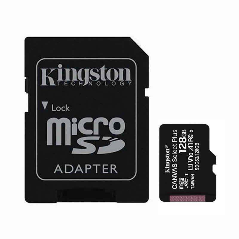 Tarjeta de Memoria Kingston CANVAS Select Plus 128GB microSD XC con Adaptador/ Clase 10/ 100MBs - Ítem
