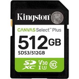 Tarjeta de Memoria Kingston CANVAS Select Plus 512GB SD XC/ Clase 10/ 150MBs