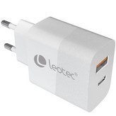 Cargador de Pared GaN Leotec LECSPH30W2W/ 1xUSB Tipo-C/ 1xUSB/ 30W