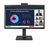 Monitor Profesional LG 24BP75CP-B 23.8'/ Full HD/ Webcam/ Multimedia/ Regulable en altura/ Negro