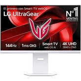 Smart Monitor Gaming LG UltraGear 32G810SA-W 32'/ 4K/ Multimedia/ 1ms/ 144Hz/ IPS/ Regulable en altura/ Smart TV/ Blanco