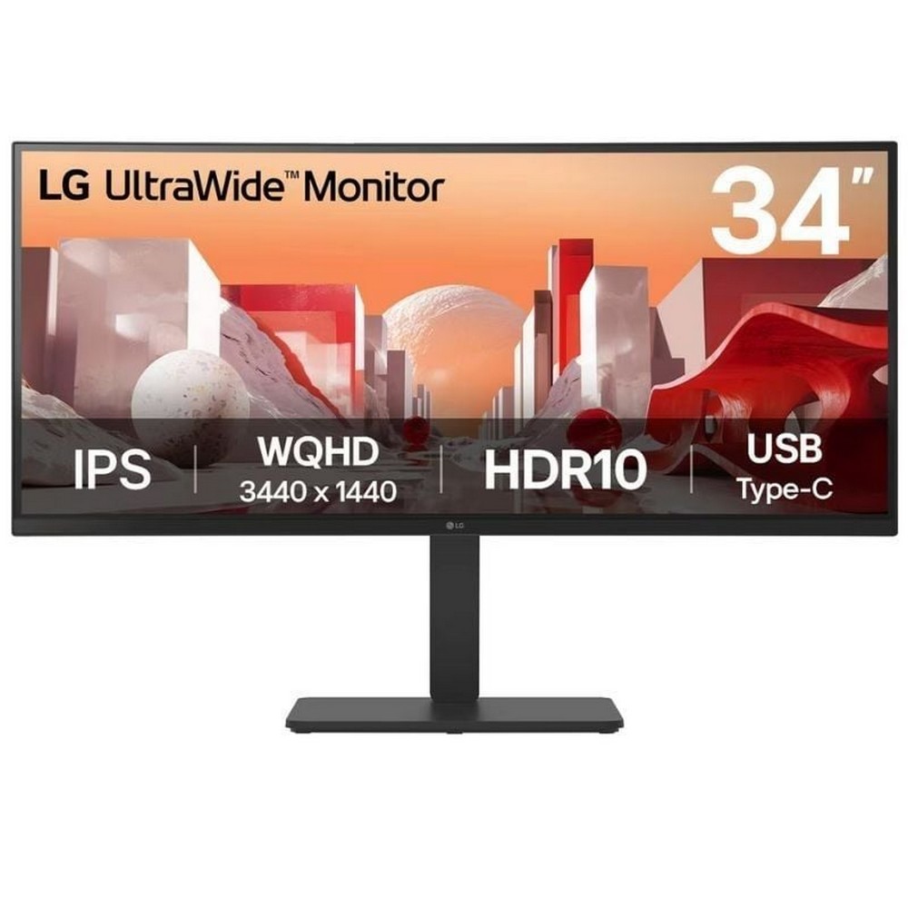Monitor Profesional Ultrapanorámico Curvo LG UltraWide 34BA75QE-B 34'/ WQHD/ Multimedia/ Regulable en altura/ Negro