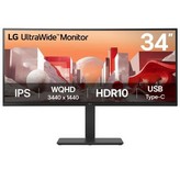 Monitor Profesional Ultrapanorámico Curvo LG UltraWide 34BA75QE-B 34'/ WQHD/ Multimedia/ Regulable en altura/ Negro