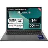 Portátil LG Gram 16ZD90T-G.AX78B Intel Core Ultra 7-255H/ 16GB/ 1TB SSD/ 16'/ Sin Sistema Operativo