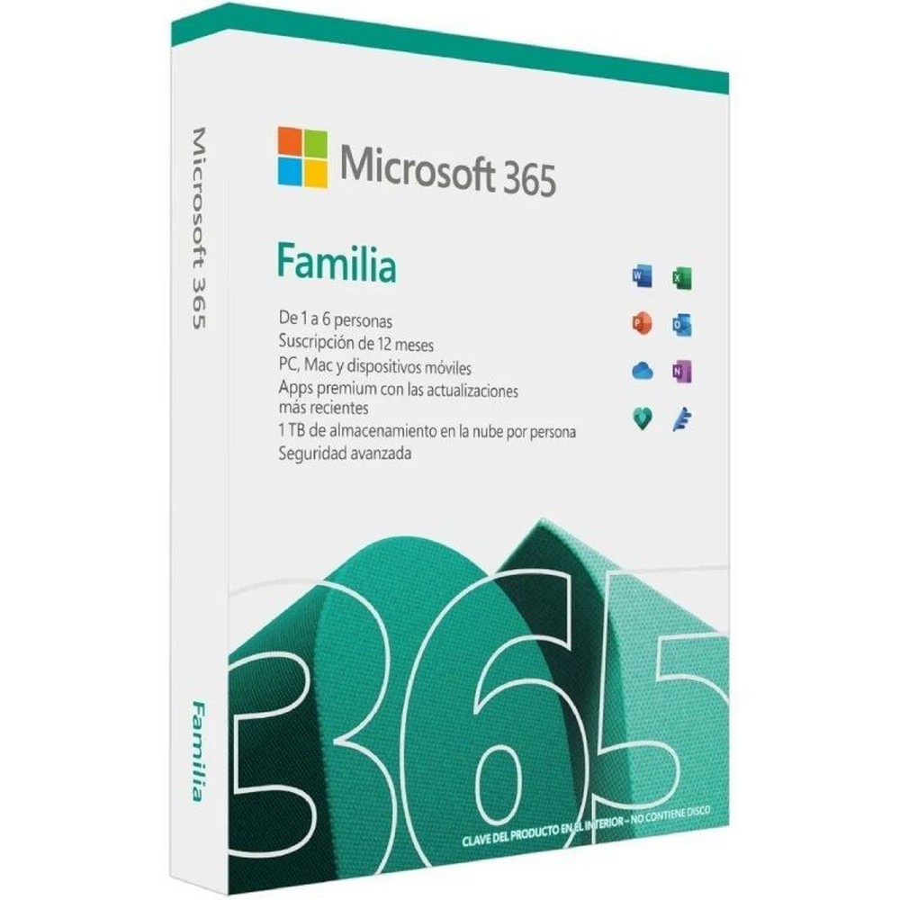 Microsoft 365 Familia/ 6 Usuario/ 1 Año/ 5 Dispositivos