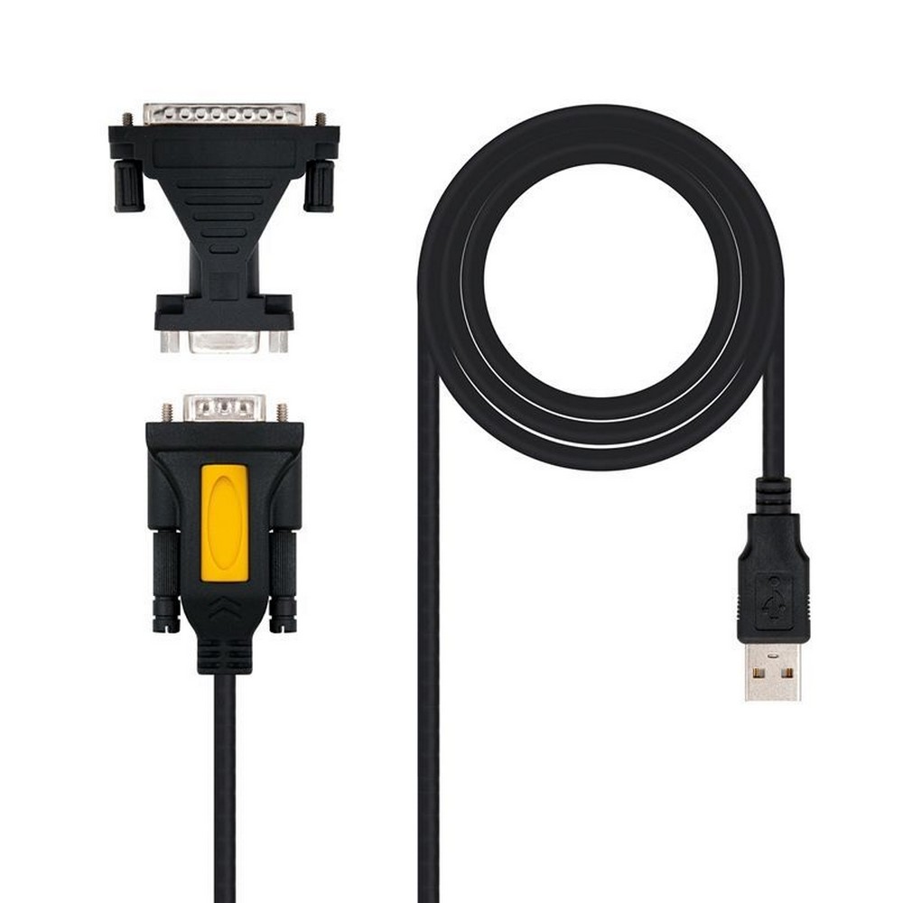 Cable Conversor Nanocable 10.03.0002/ USB Macho - DB9 Macho/ DB25 Macho