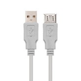 Cable Alargador USB 2.0 Nanocable 10.01.0202/ USB Macho - USB Hembra/ 1m/ Beige