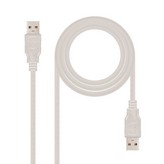 Cable USB 2.0 Nanocable 10.01.0304/ USB Macho - USB Macho/ 3m/ Beige