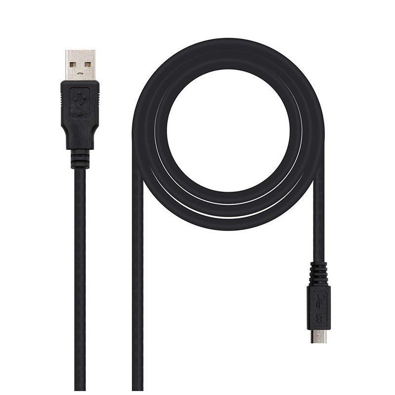 Cable USB 2.0 Nanocable 10.01.0501/ USB Macho - MicroUSB Macho/ 1.8m/ Negro - Ítem