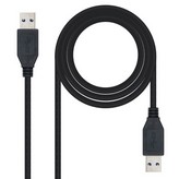 Cable USB 3.0 Nanocable 10.01.1001-BK/ USB Macho - USB Macho/ 1m/ Negro