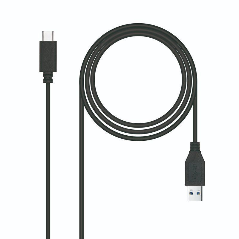 Cable USB 3.1 Nanocable 10.01.4001-L150/ USB Tipo-C Macho - USB Macho/ 1.5m/ Negro