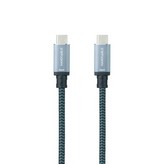 Cable USB 3.1 Tipo-C Nanocable 10.01.4101-COMB/ USB Tipo-C Macho - USB Tipo-C Macho/ Hasta 100W/ 20Gbps/ 1m/ Gris y Negro