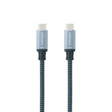 Cable USB 3.1 Nanocable 10.01.4101-COMB/ USB Tipo-C Macho - USB Tipo-C Macho/ Hasta 100W/ 20Gbps/ 1m/ Gris y Negro