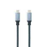 Cable USB 3.1 Nanocable 10.01.4101-L150-COMB/ USB Tipo-C Macho - USB Tipo-C Macho/ Hasta 100W/ 20Gbps/ 1.5m/ Gris y Negro