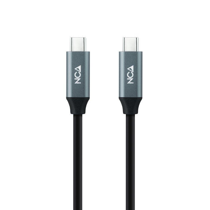 Cable USB 3.2 Nanocable 10.01.4301-L150/ USB Tipo-C Macho - USB Tipo-C Macho/ 1.5m/ Gris y Negro