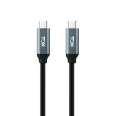 Cable USB 3.2 Tipo-C Nanocable 10.01.4301-L150/ USB Tipo-C Macho - USB Tipo-C Macho/ 1.5m/ Gris y Negro