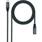 Cable Alargador USB Tipo-C 3.2 Nanocable 10.01.4500-COMB/ USB Tipo-C Macho - USB Tipo-C Hembra/ 50cm/ Negro