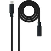 Cable Alargador USB Tipo-C 3.2 Nanocable 10.01.4500/ USB Tipo-C Macho - USB Tipo-C Hembra/ 50cm/ Negro
