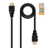 Cable HDMI 2.0 4K Nanocable 10.15.3601-L150/ HDMI Macho - HDMI Macho/ 1.5m/ Certificado/ Negro