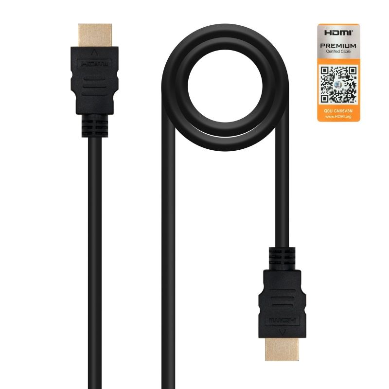 Cable HDMI 2.0 4K Nanocable 10.15.3602/ HDMI Macho - HDMI Macho/ 2m/ Certificado/ Negro - Ítem
