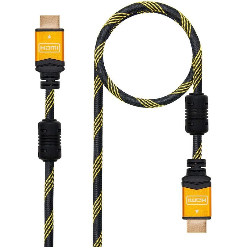 Cable HDMI 2.0 4K Nanocable 10.15.1602/ HDMI Macho - HDMI Macho/ 1.5m/ Negro/ Naranja