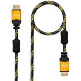 Cable HDMI 2.0 4K Nanocable 10.15.1602/ HDMI Macho - HDMI Macho/ 1.5m/ Negro/ Naranja