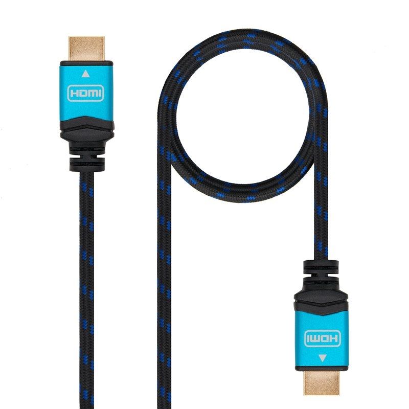 Cable HDMI 2.0 4K Nanocable 10.15.3701/ HDMI Macho - HDMI Macho/ 1m/ Negro/ Azul - Ítem