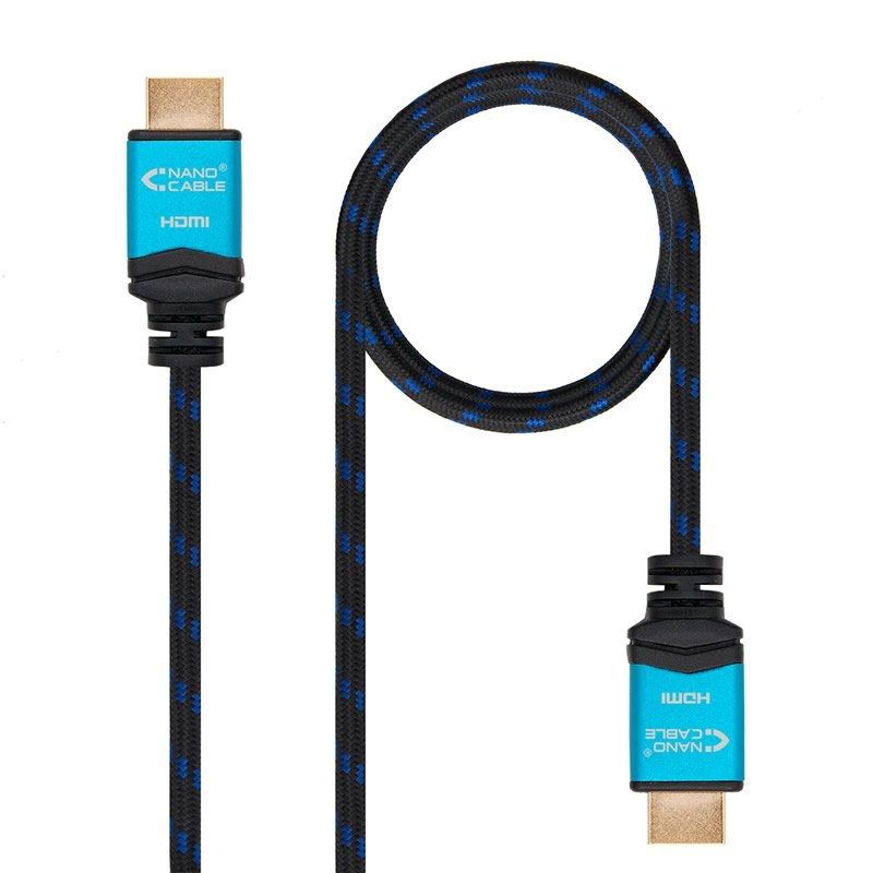 Cable HDMI 2.0 4K Nanocable 10.15.3705/ HDMI Macho - HDMI Macho/ 5m/ Negro/ Azul